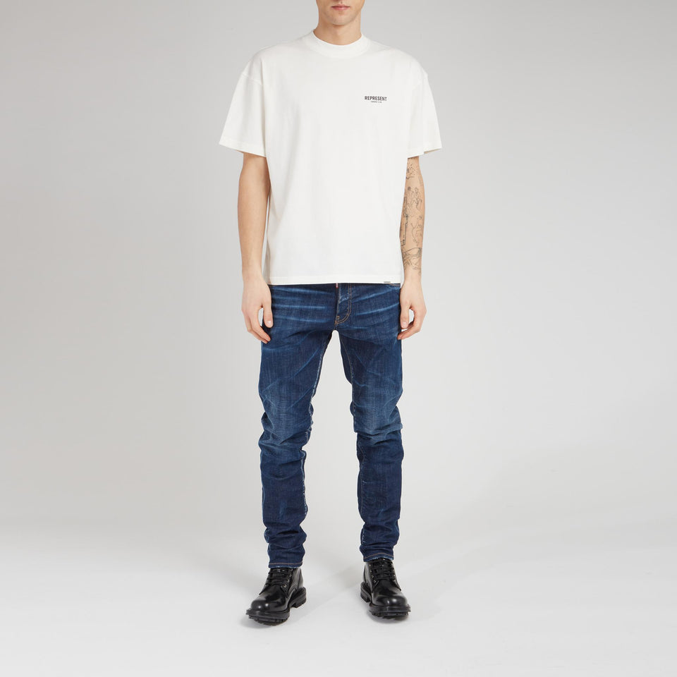 T-shirt ''Owners club'' in cotone bianca - GIO MORETTI