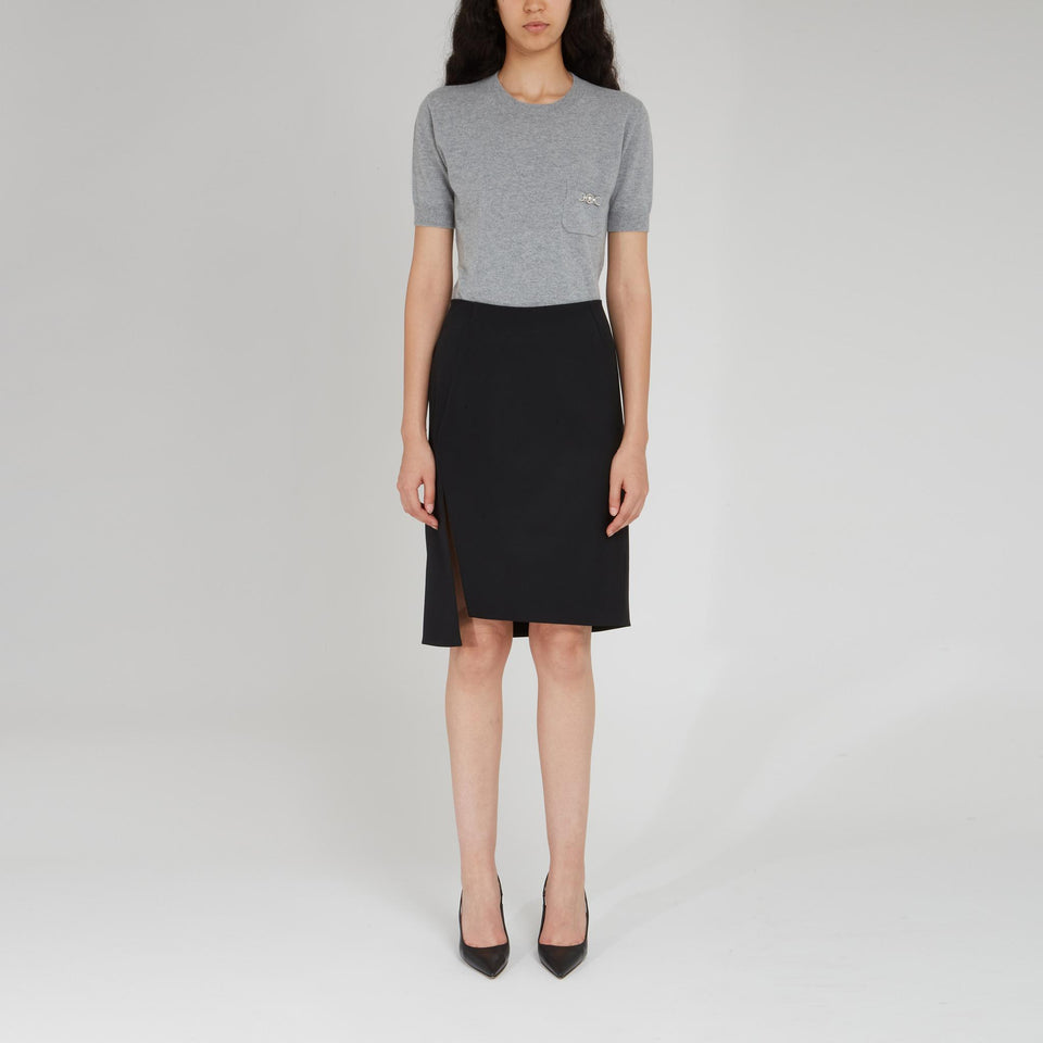 ''La Medusa'' T-shirt in grey wool