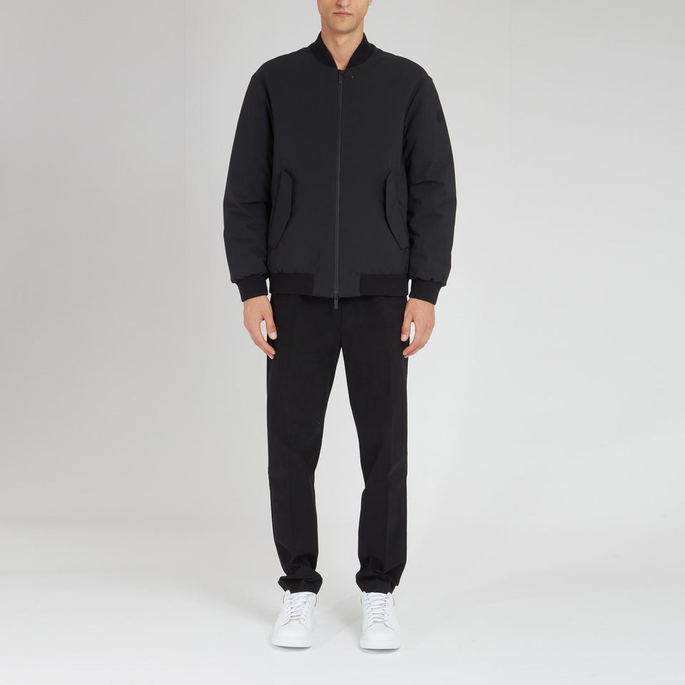 "Kraun" bomber jacket in black fabric