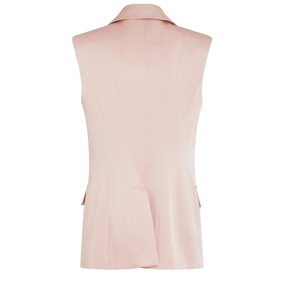 Double chest jacket in pink satin