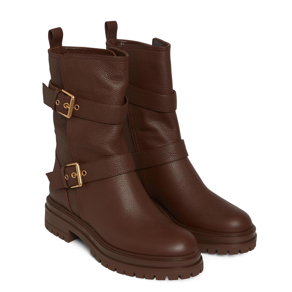 Biker "Thiago" in pelle marrone G73004 20GOM-FLABROW GIANVITO ROSSI 