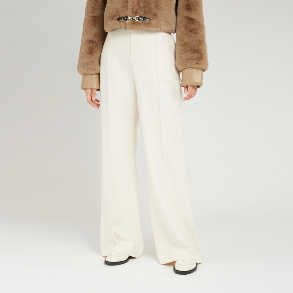 Pantalone in lana bianco
