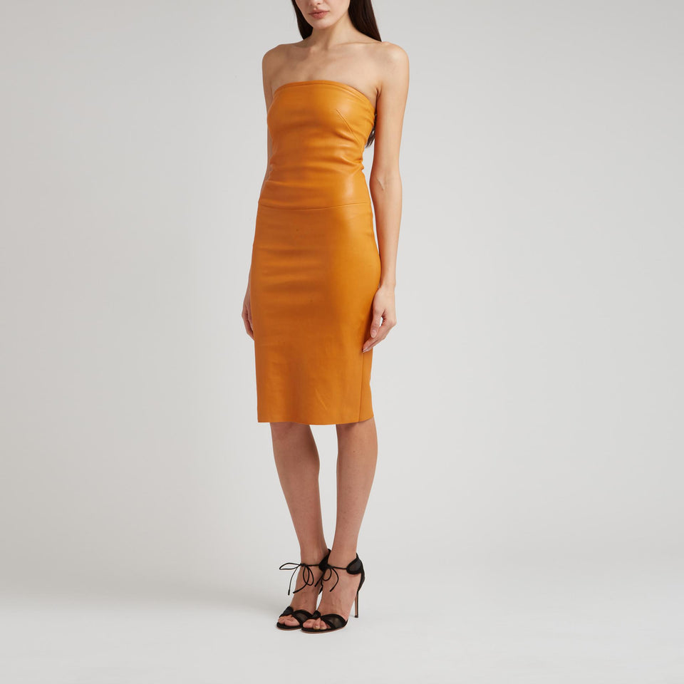 Abito "Monica" in pelle arancione