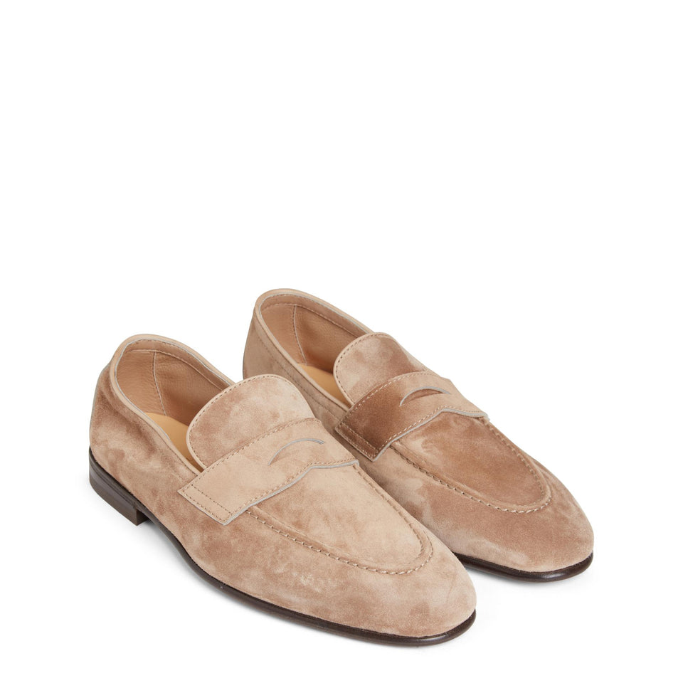 Mocassini in suede beige MZUCAHG730 C2767 BRUNELLO CUCINELLI 
