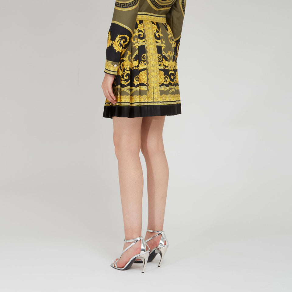 ''La Coupe Des Dieux'' skirt in gold silk