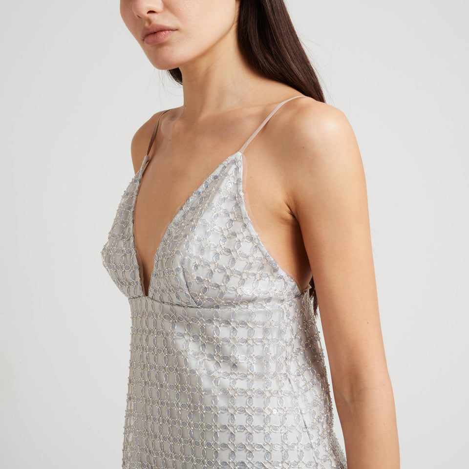 Dress in light blue fabric