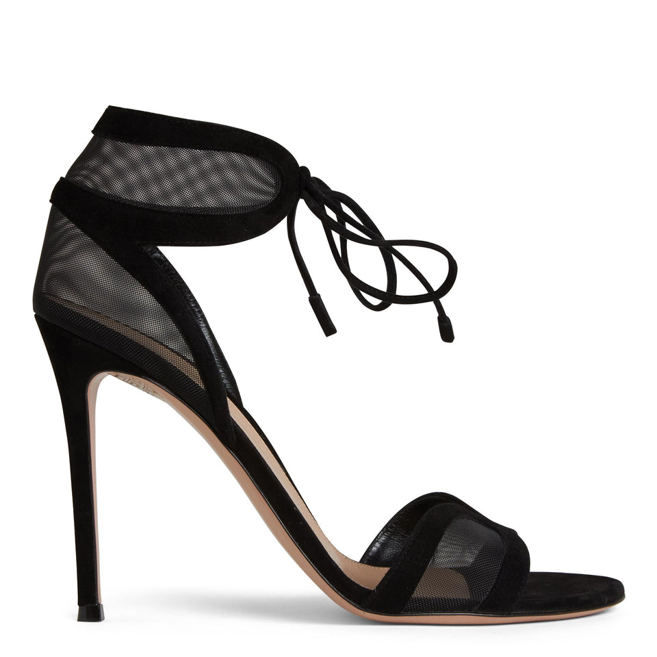 Sandali ''Falene'' in suede neri G61784 15RICXARBLACK GIANVITO ROSSI 