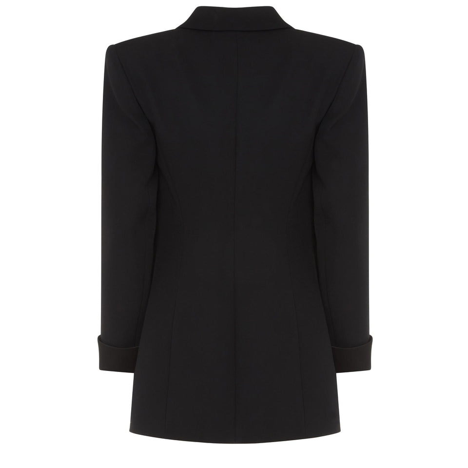 Black Wool Single Breasted Blazer