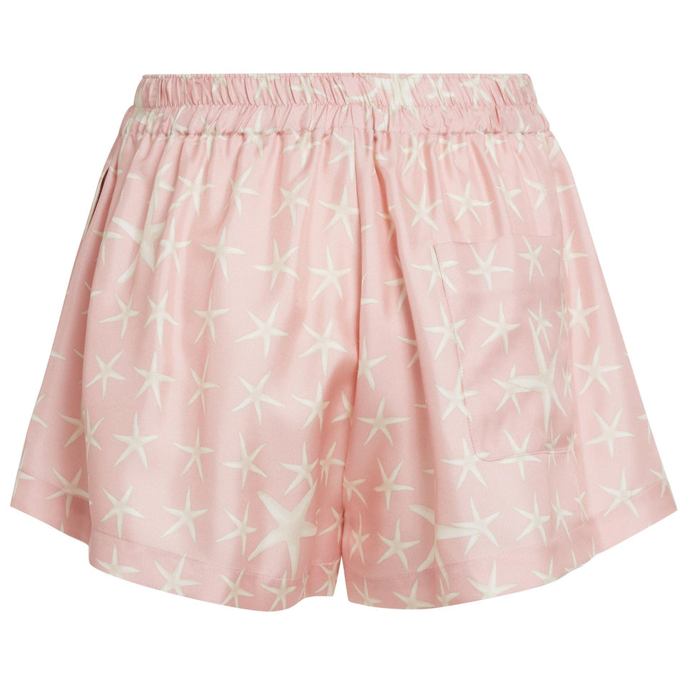 ''Stella Marina'' shorts in pink silk