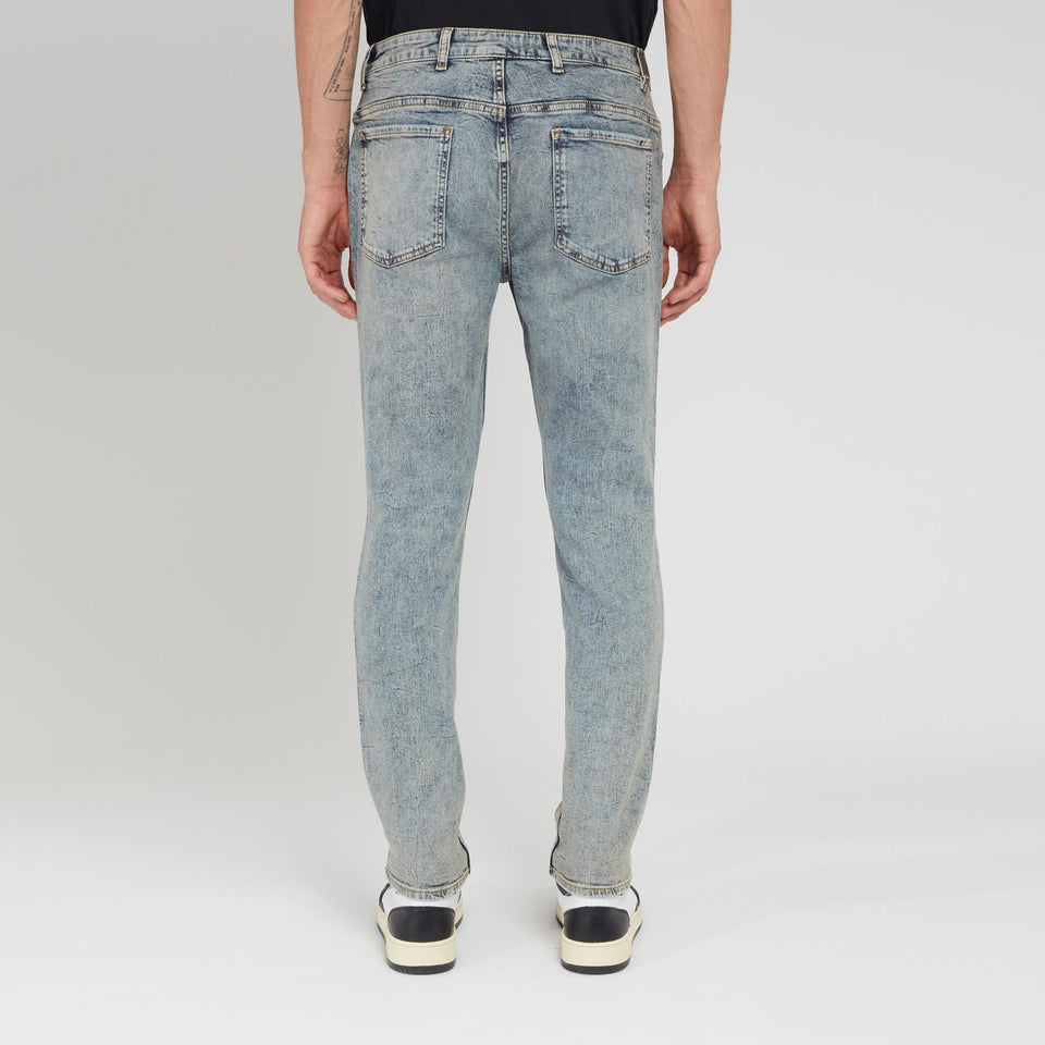 ''R1'' jeans in blue denim