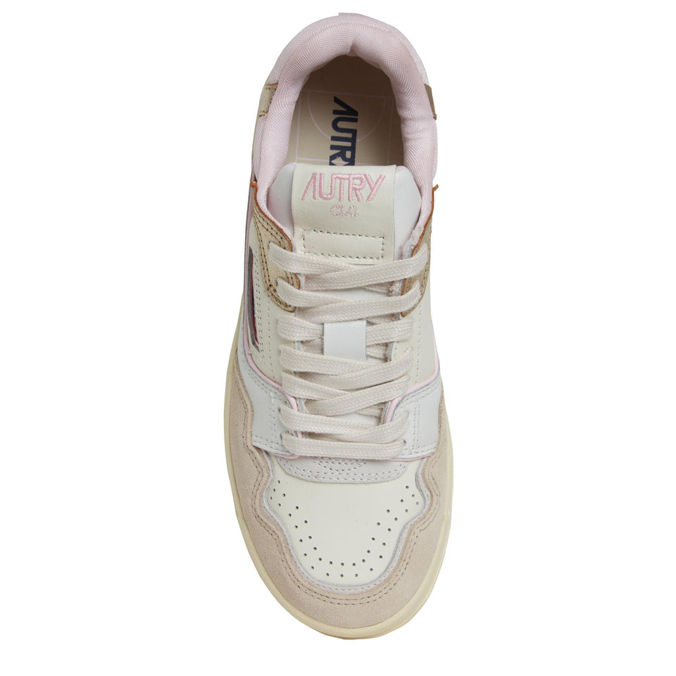 Sneakers "CLC low" in pelle multicolor ROLW MM42PLAT/CRADLE PINK AUTRY 