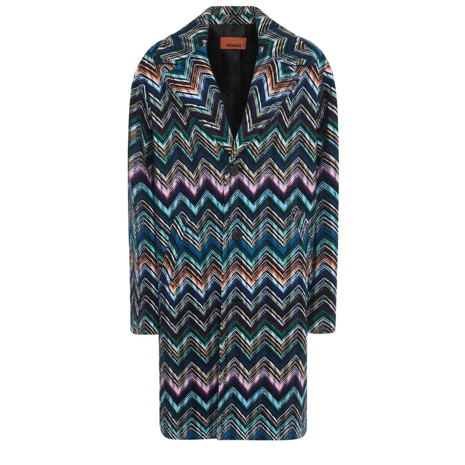 Cappotto in lana multicolor