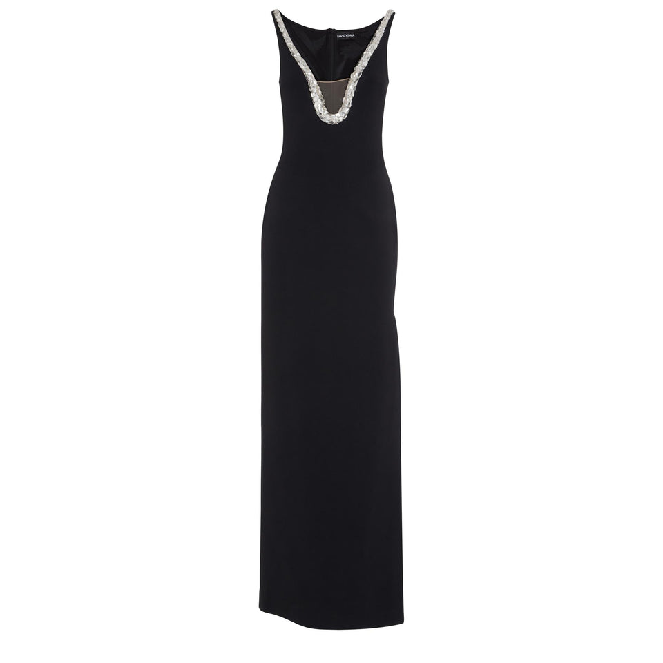 Abito lungo in tessuto nero