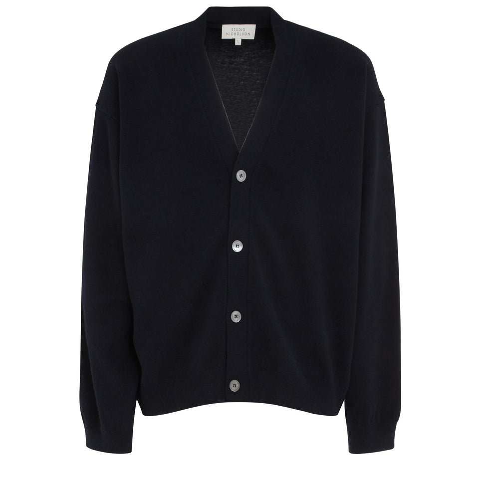 Cardigan in lana blu