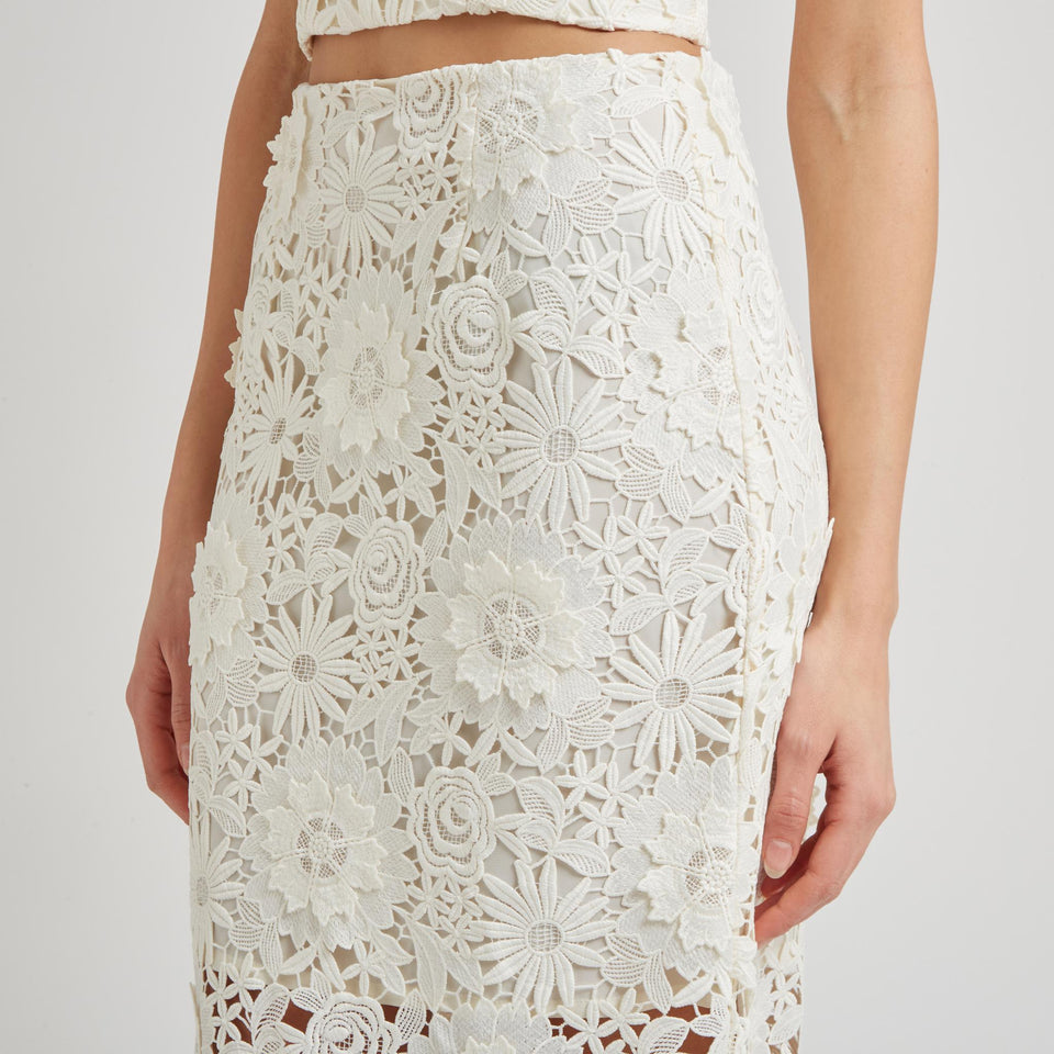 Gonna in pizzo bianca