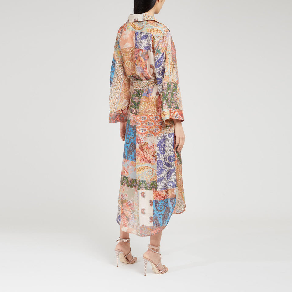 Abito lungo in tessuto multicolor