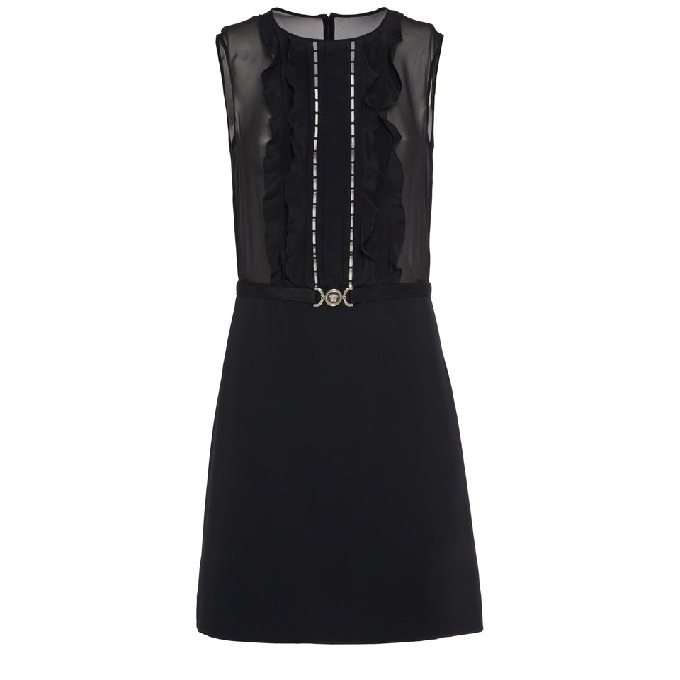 Short black silk dress