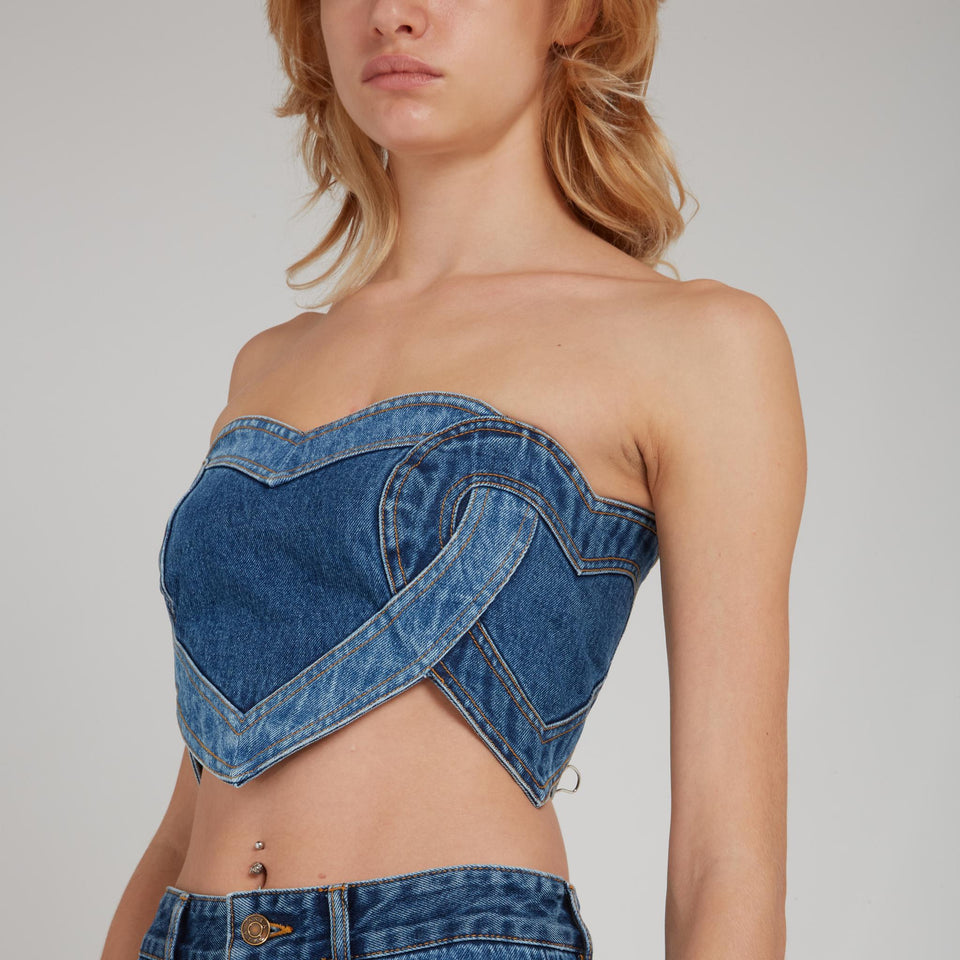 Blue denim top