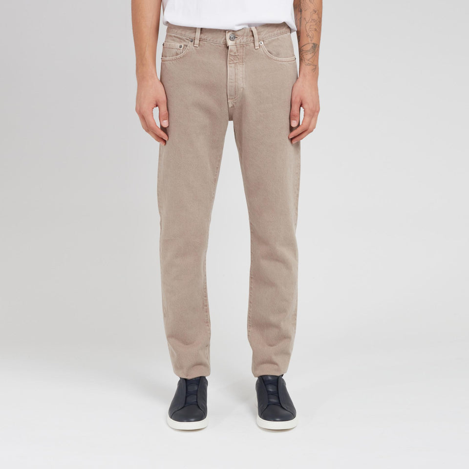 Jeans in denim beige