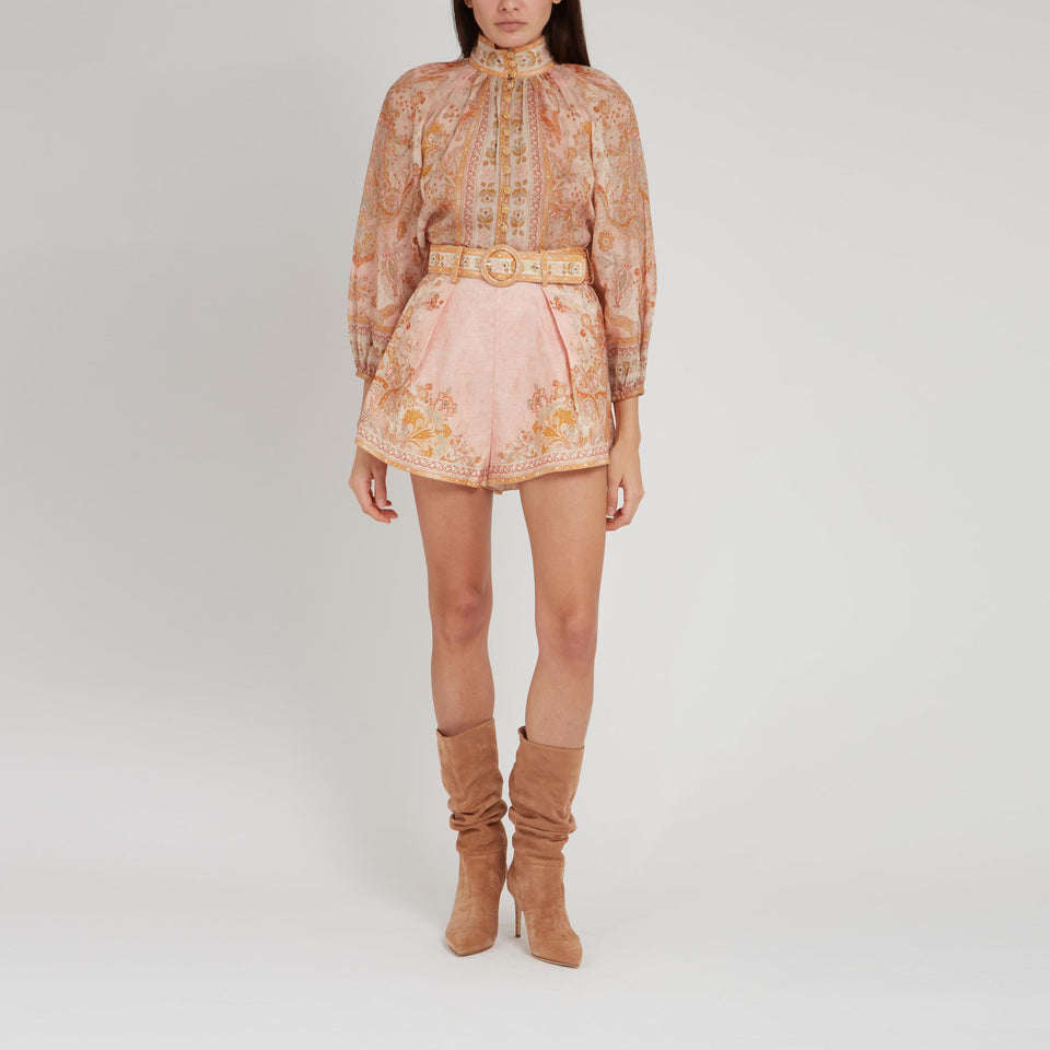 Camicia "Acacia" in lino multicolor