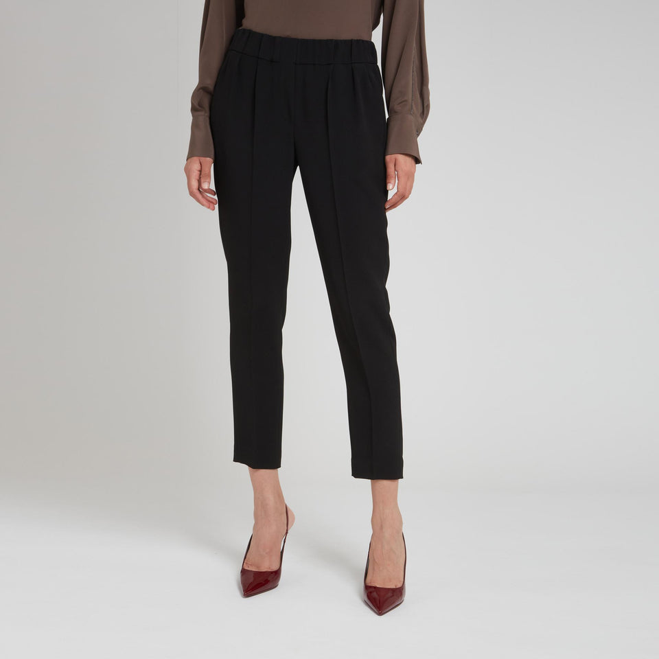 Pantalone in seta nero MA029P1673 C101 BRUNELLO CUCINELLI 