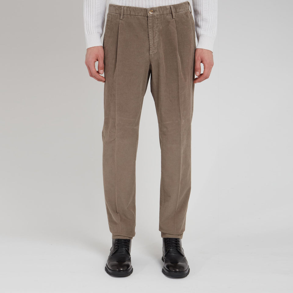 Brown velvet corduroy trousers