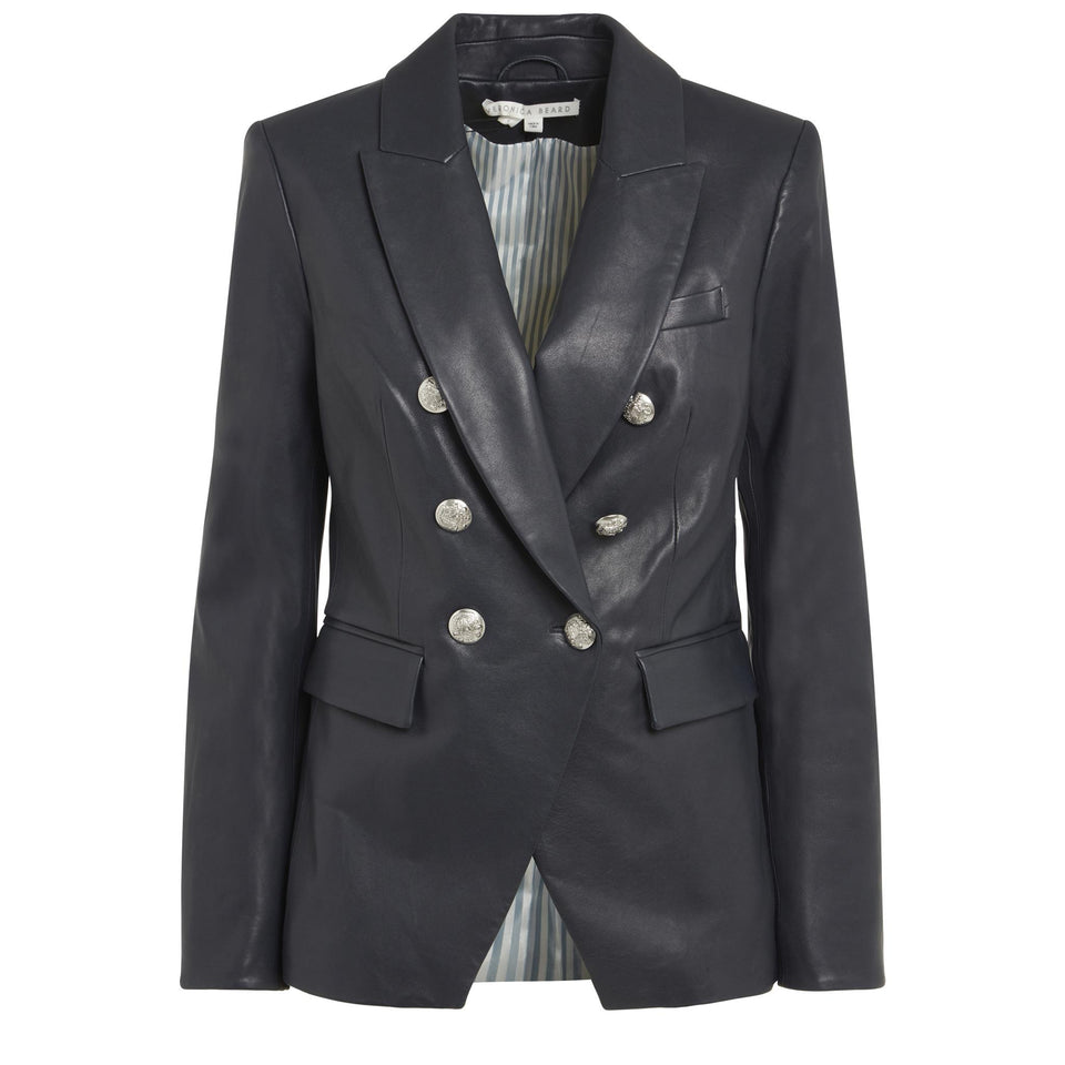 Blazer in pelle blu - GIO MORETTI