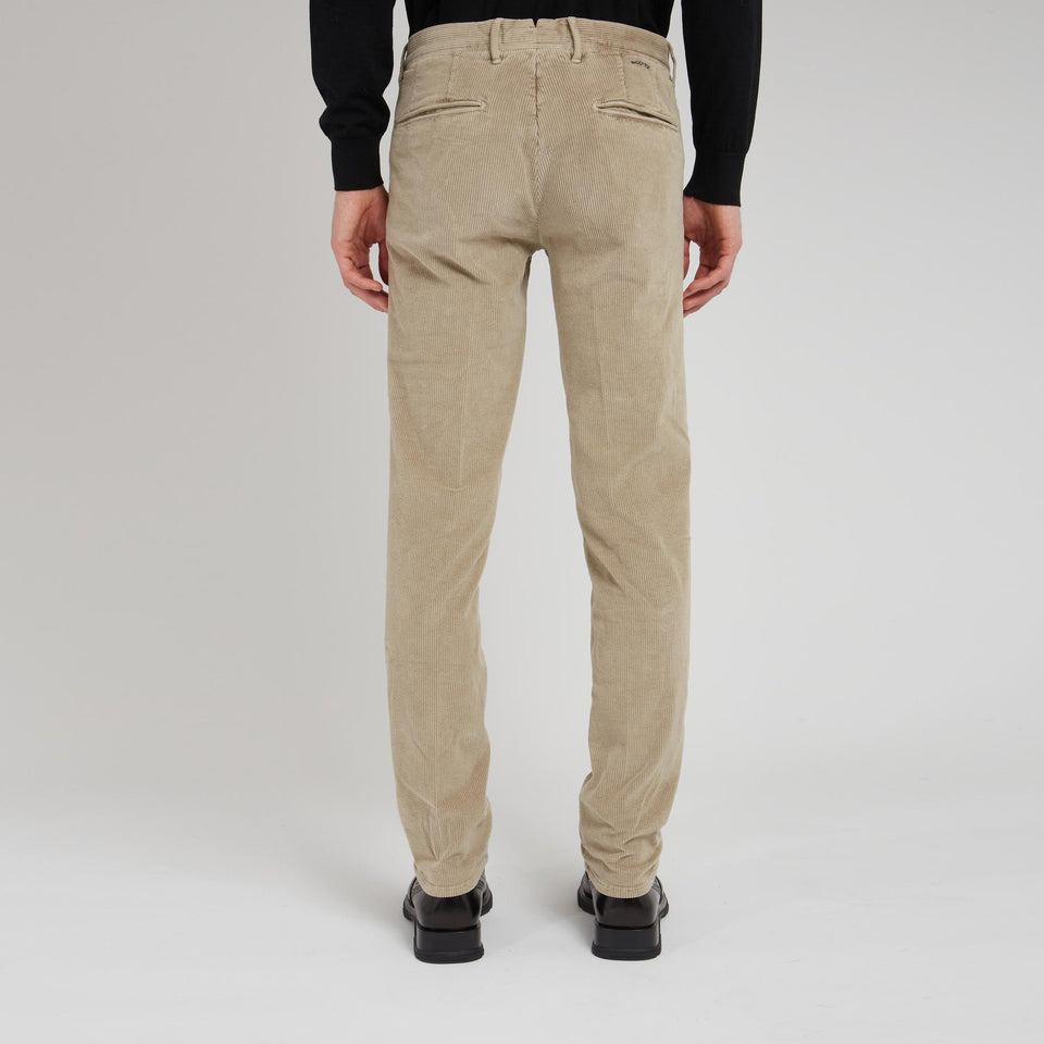 Pantalone a coste in velluto beige