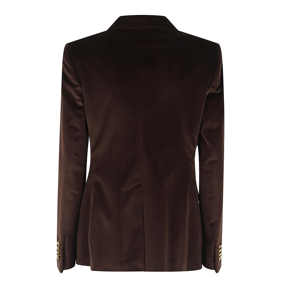Giacca doppio petto in velluto marrone J-PARIGI10B 800020M3439 TAGLIATORE 