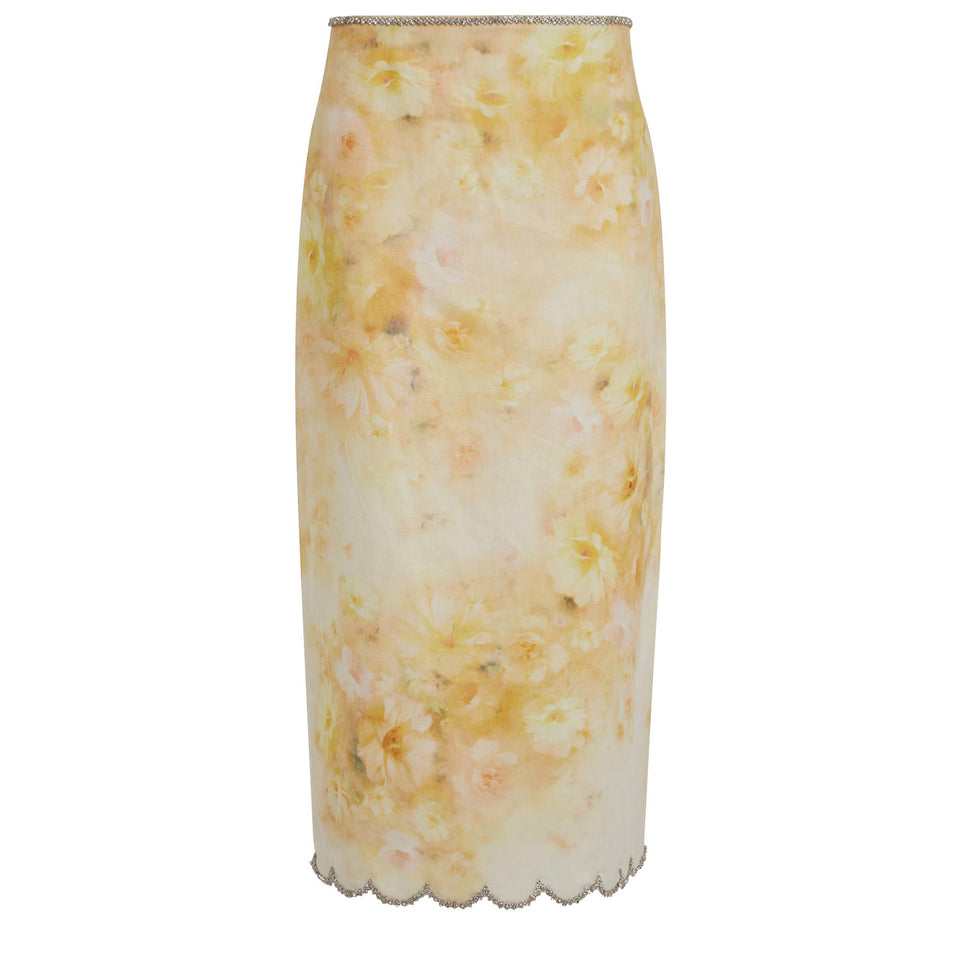 Yellow Linen "Crush" Skirt