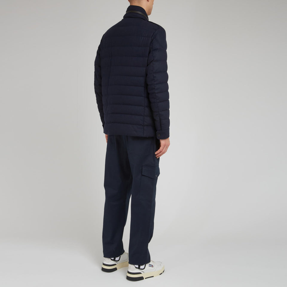 "Munt Field" down jacket in blue fabric