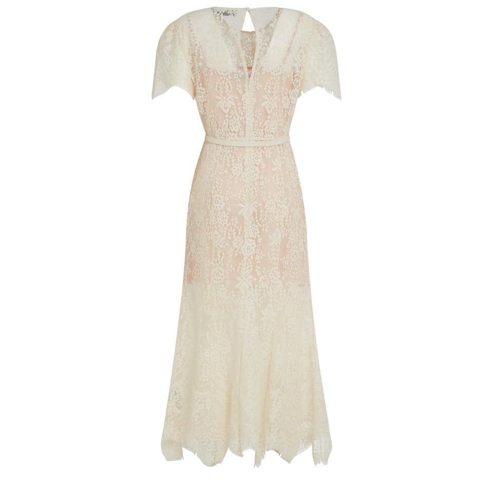 Abito in pizzo bianco