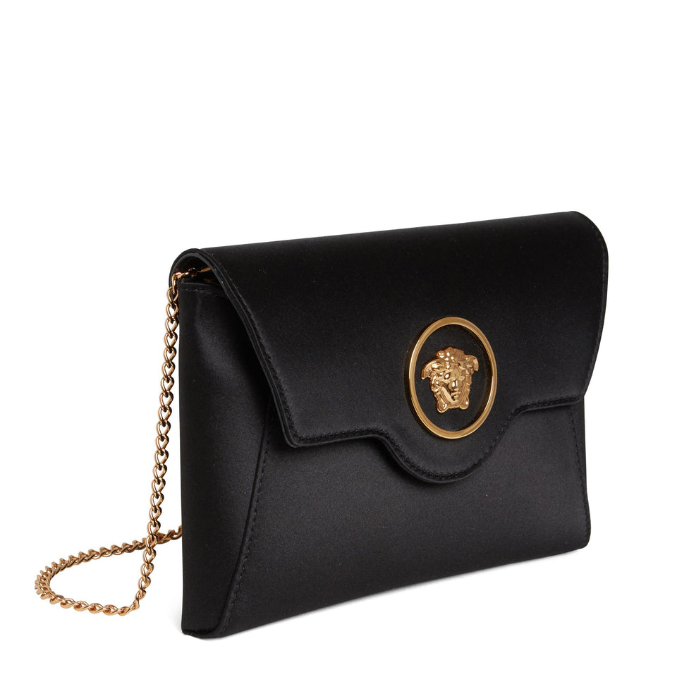 Black satin ''La Medusa'' clutch bag