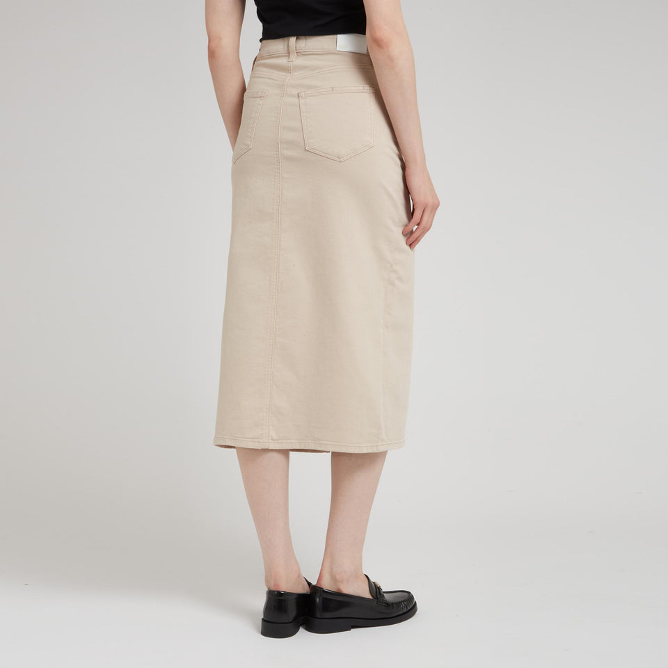 "Angela" skirt in beige denim