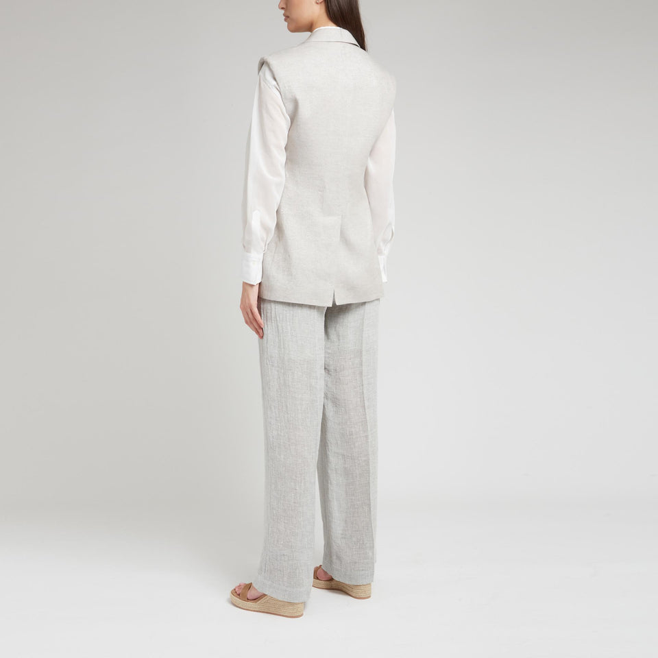 Gilet in lino grigio