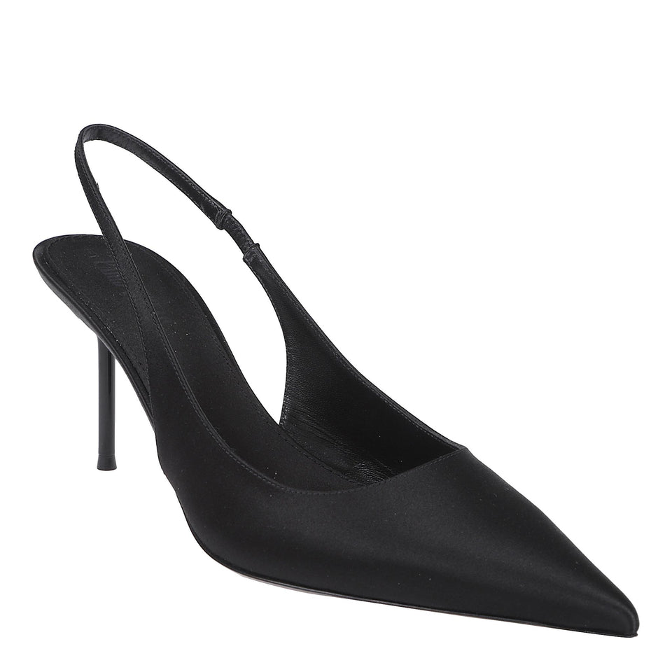Slingback "Lidia" 70 in satin nera PX1635 XTSATBLACK PARIS TEXAS 