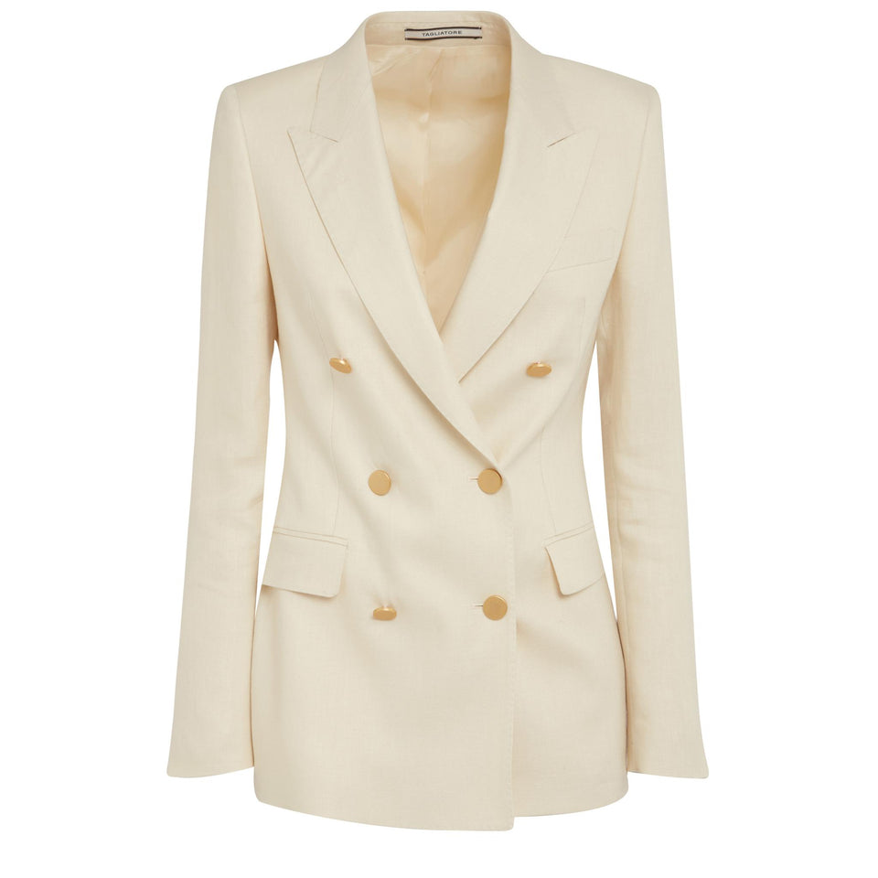 Blazer doppio petto ''J-Parigi'' in tessuto crema