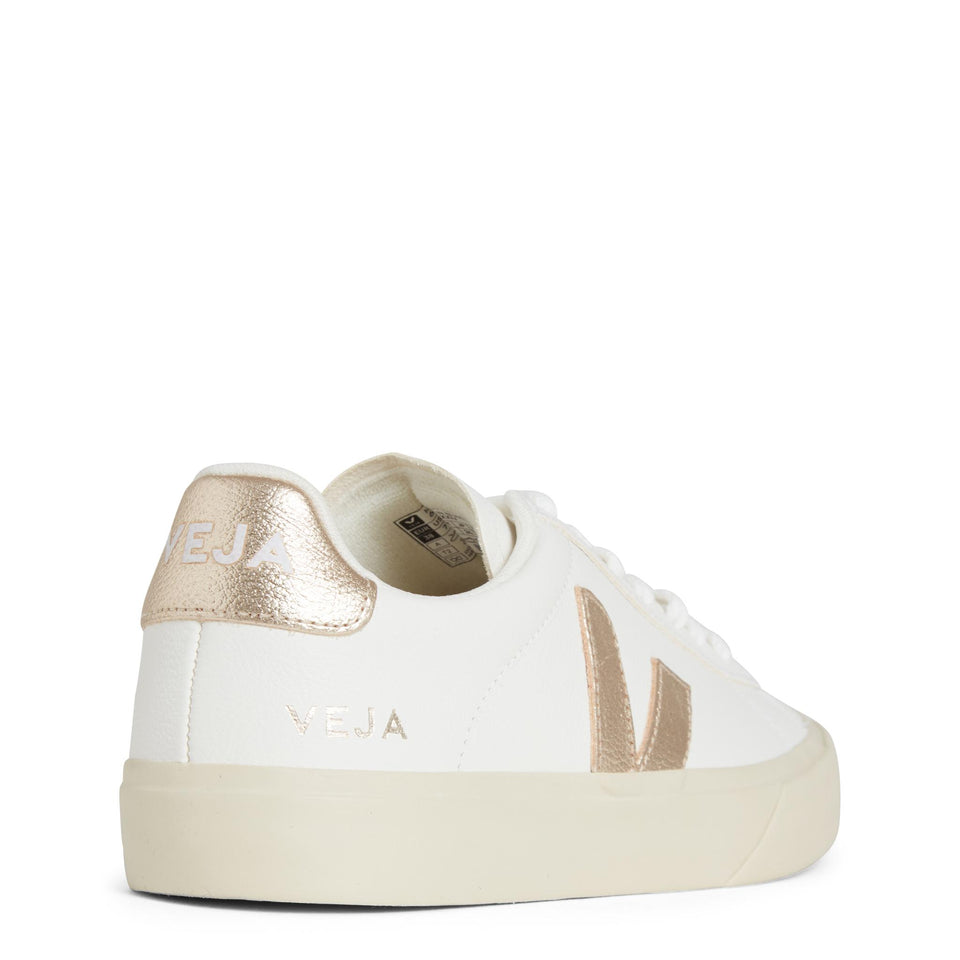 Sneakers ''Chromefree'' in pelle bianca e oro CP0503495 WHPL VEJA 