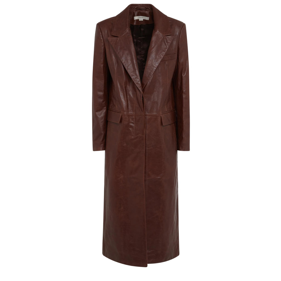 "Tilo" Brown Leather Coat