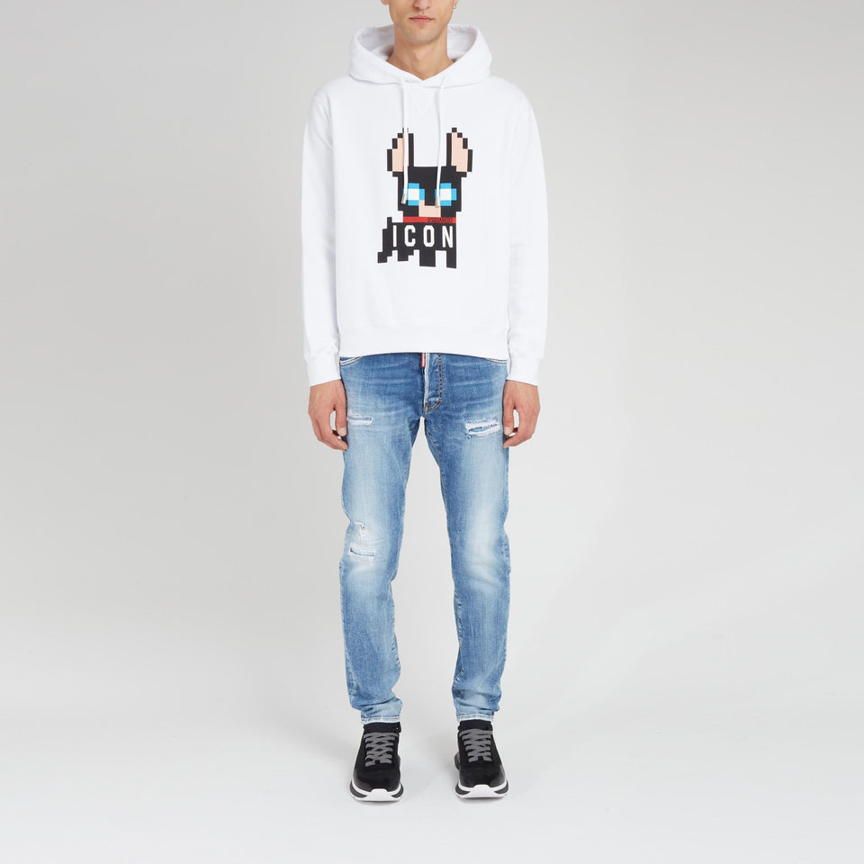 Felpa in cotone bianca