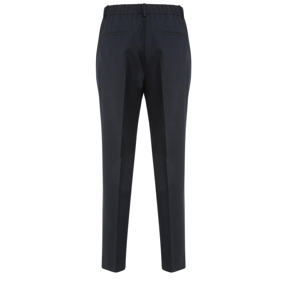 Tailored trousers in blue wool
