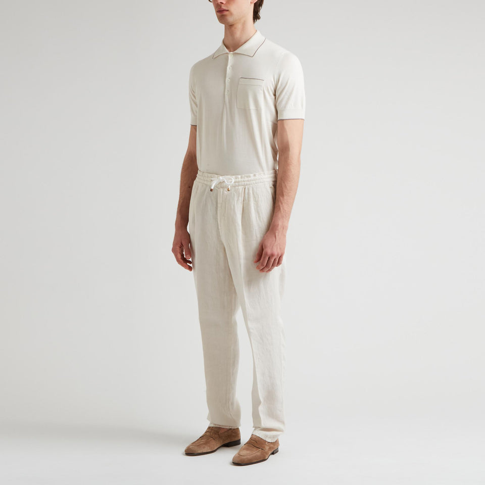 Polo in cashmere bianca