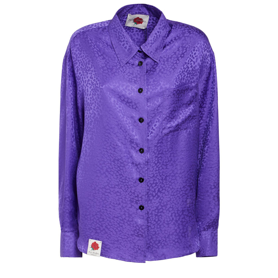 Camicia ''Charlie'' in seta viola - GIO MORETTI