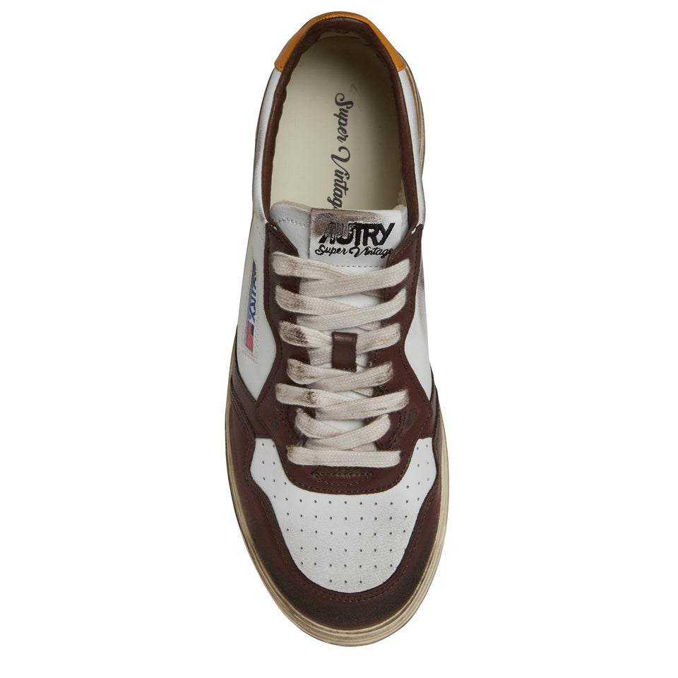 Sneakers "Sup vint low" in pelle multicolor AVLM SV12WHT/BRN/HON AUTRY 