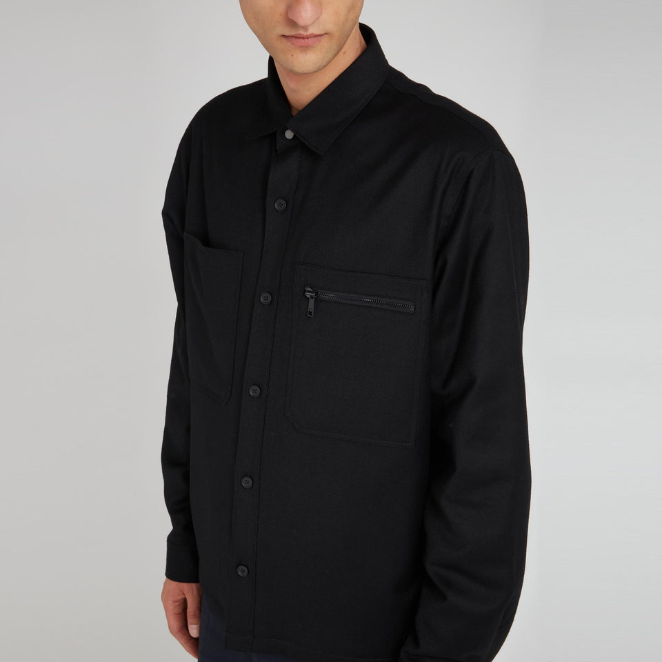 Camicia in lana nera