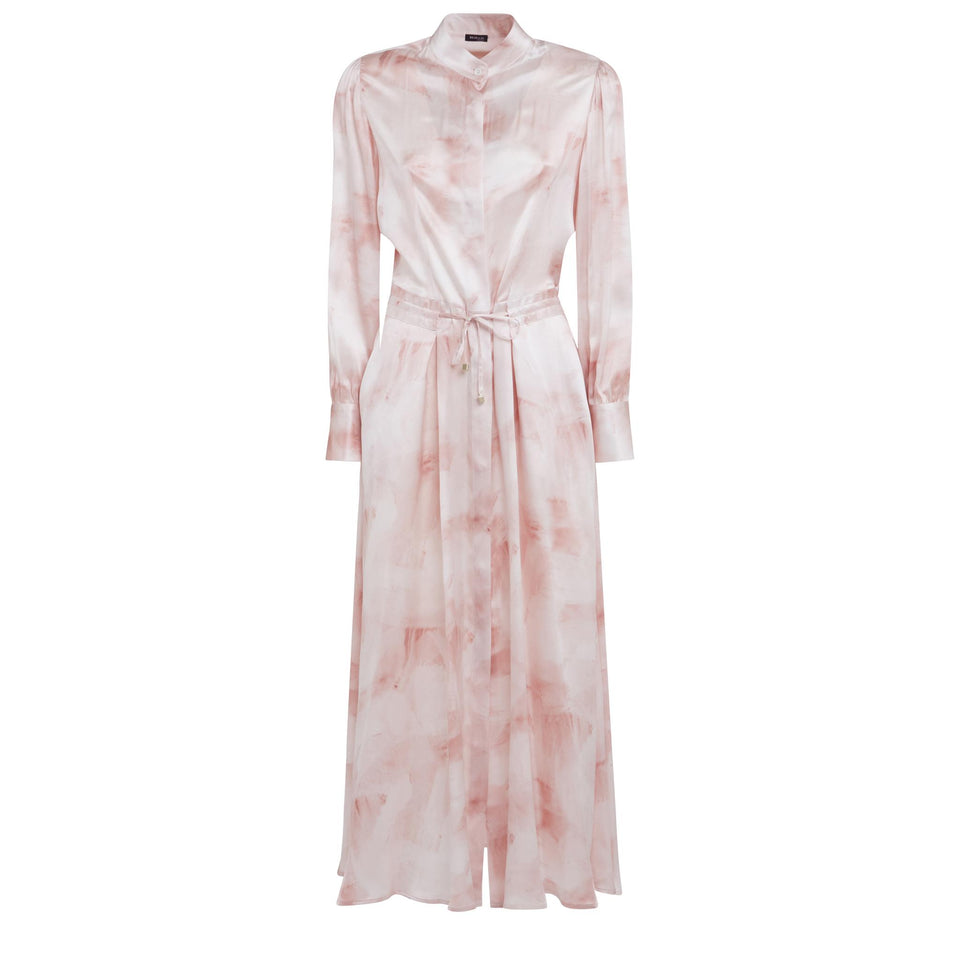 Long pink silk dress