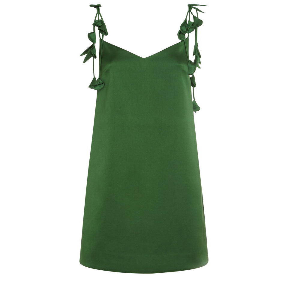 Mini abito in satin verde