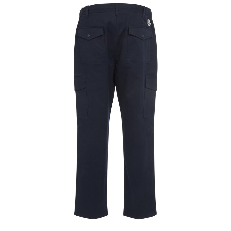 Pantalone cargo in cotone blu