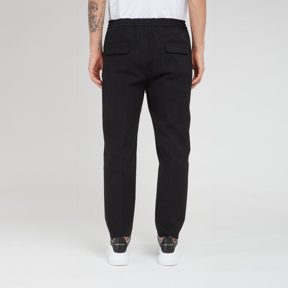 Black wool trousers