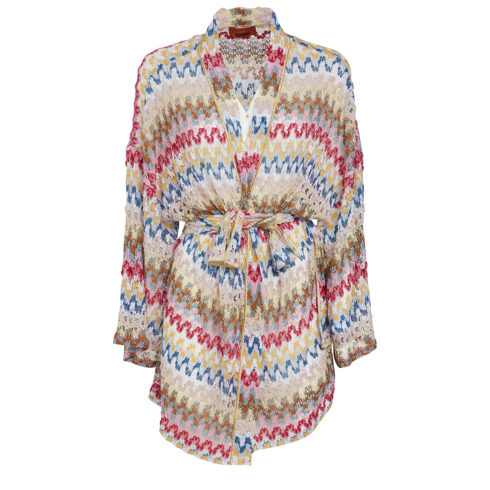 Abito a kimono in tessuto multicolor